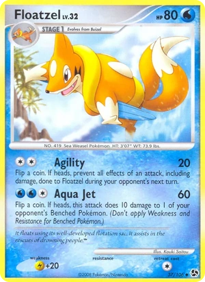 Floatzel 37/106, Gold snowflake stamp, card art reference