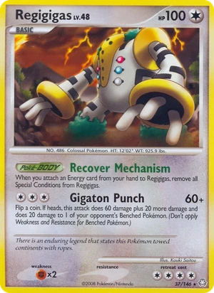 Regigigas 37/146, Cosmos Holofoil, card art reference