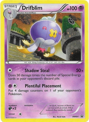 Drifblim BW64, Cosmos Holo, Bulbapedia reference scan