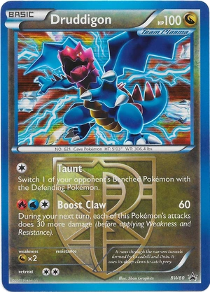 Druddigon BW80, Tinsel Holo, Bulbapedia reference scan