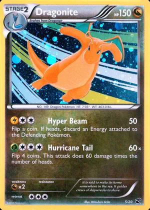 Dragonite 5/20, Dragon Vault English Cosmos Holofoil, image provided by the catalog owner