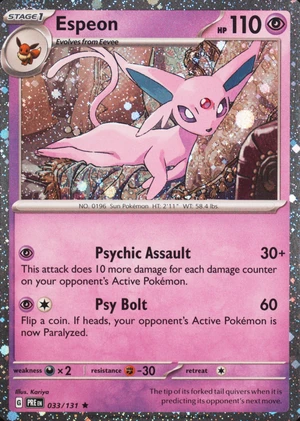 Espeon 033/131, Cosmos Holofoil, owner-provided image