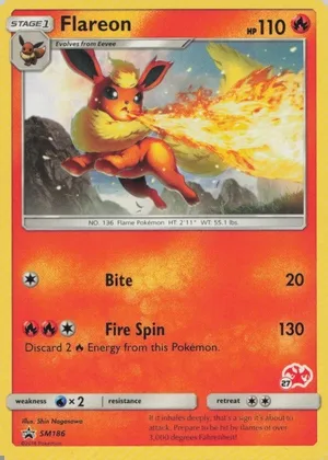 Flareon SM186, 27 Charizard Deck stamp, owner-provided image