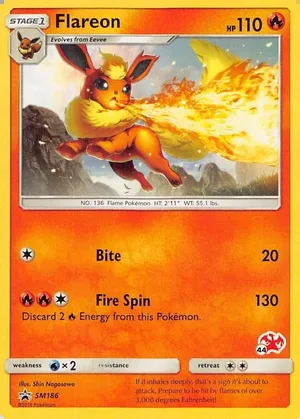 Flareon SM186, 44 Charizard Deck stamp, owner-provided image