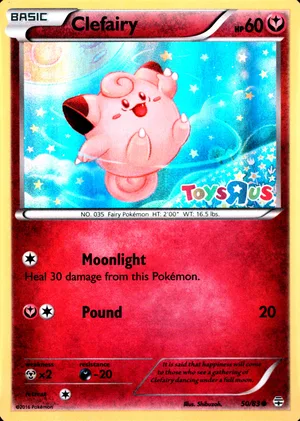 Clefairy 50/83, Holofoil "Toys R Us" stamp, card art reference