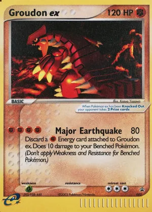 Groudon ex #002, Nintendo Black Star No e-Reader Code, PSA cert 98929340 reference placeholder