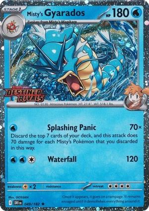 Misty's Gyarados 049/182, prerelease, owner-provided image