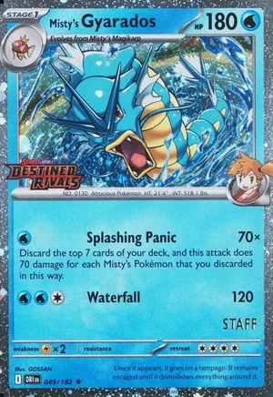 Misty's Gyarados 049/182, Staff prerelease, owner-provided image