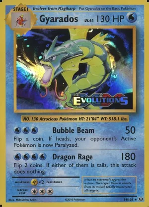 Gyarados 34/108, prerelease, owner-provided image