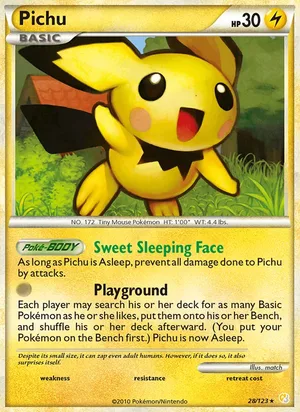 Pichu 28/123, base reference; stamps unverified