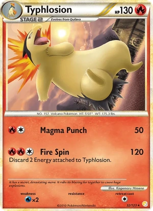 Typhlosion 32/123, Cosmos Holofoil, card art reference