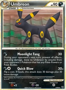Umbreon 10/90, Non Holo, card art reference