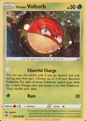 Hisuian Voltorb 002/189, Cosmos Holofoil, owner-provided image