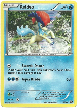 Keldeo BW60, Non Holo, Bulbapedia reference scan