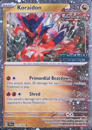 Koraidon 119/162, Temporal Forces stamp print, image provided by the catalog owner