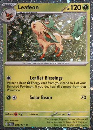 Leafeon 005/131, Cosmos Holofoil, owner-provided image