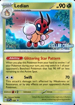 Ledian 133, Stellar Crown Staff Prerelease print, image provided by the catalog owner
