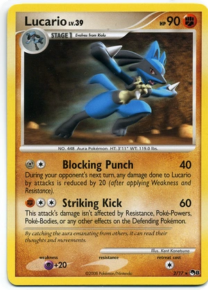 Lucario 2, Cosmos Holo, Bulbapedia reference scan