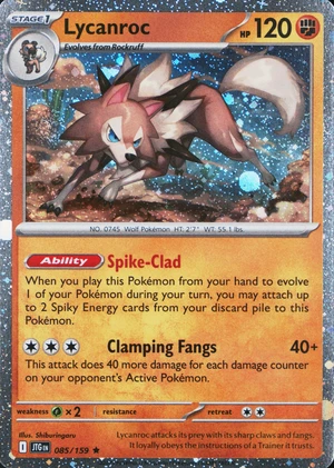 Lycanroc 085/159, Cosmos Holofoil, owner-provided image