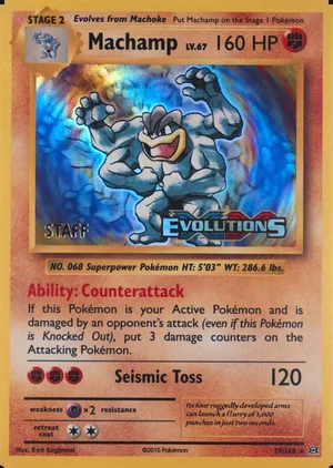 Machamp 59/108, Staff prerelease, owner-provided image