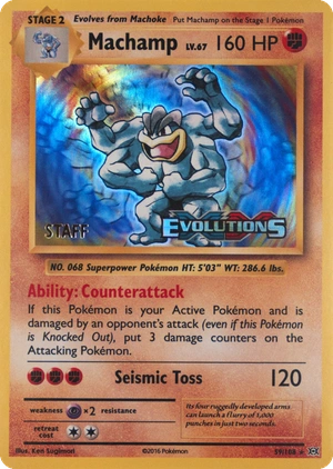 Machamp 59/108, Staff prerelease, owner-provided image
