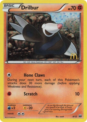 Drilbur 8/12, McDonald's Collection 2012 Confetti Holo, Pokumon reference