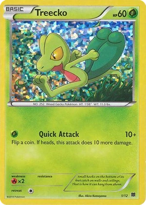 Treecko 1/12, McDonald's Collection 2015 Confetti Holo, Pokumon reference