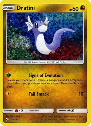 Dratini 9/12, McDonald's Collection 2018 Confetti Holo, Pokumon reference