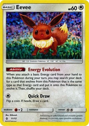 Eevee 11/12, McDonald's Collection 2018 Confetti Holo, Pokumon reference
