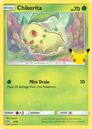 Chikorita #02, English McDonald's Collection 2021 promo, reference image