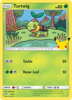 Turtwig 4/25, Confetti Holo, flat official artwork