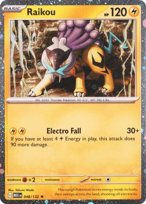 Raikou 048/132, Mega Evolution English Cosmos Holofoil, image provided by the catalog owner