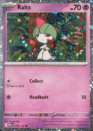 Ralts 058/132, Cosmos Holofoil, card art reference