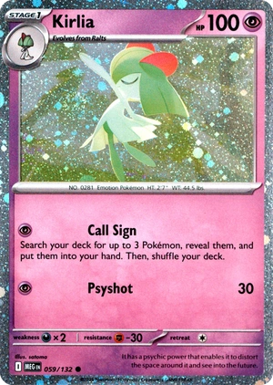 Kirlia 059/132, Mega Evolution English Cosmos Holofoil, image provided by the catalog owner