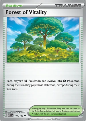 Forest of Vitality 117/132, Print with "Play! Pokémon" stamp, card art reference