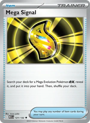 Mega Signal 121/132, Cosmos Holofoil, card art reference