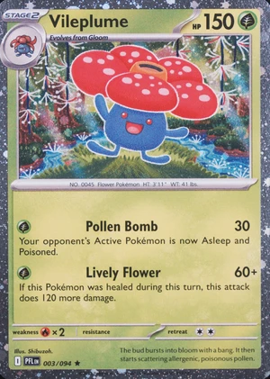 Vileplume 003/094, Cosmos Holofoil, card art reference