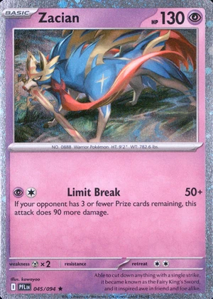 Zacian 045/094, Cosmos Holofoil, card art reference