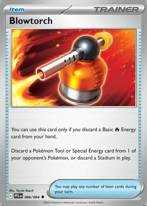 Blowtorch 086/094, Print with "Play! Pokémon" stamp, card art reference