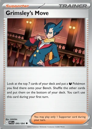 Grimsley's Move 090/094, Print with "Play! Pokémon" stamp, card art reference