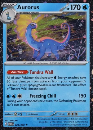 Aurorus 024/088, Cosmos Holofoil, card art reference