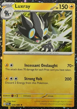 Luxray 028/088, Cosmos Holofoil, card art reference