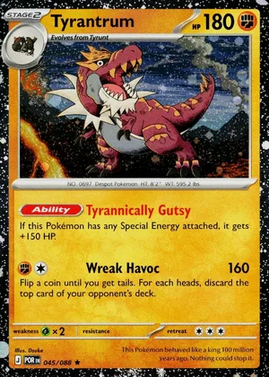 Tyrantrum 045/088, Cosmos Holofoil, card art reference