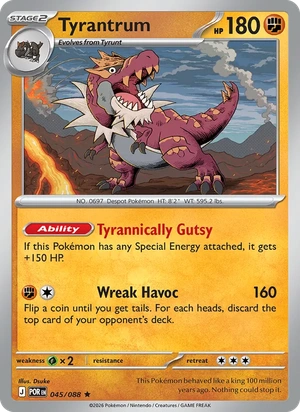 Tyrantrum 045/088, Cosmos Holofoil, card art reference