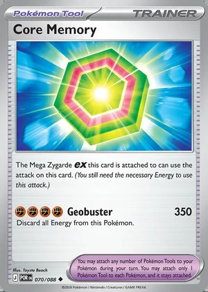 Core Memory 070/088, Print with "Play! Pokémon" stamp, card art reference