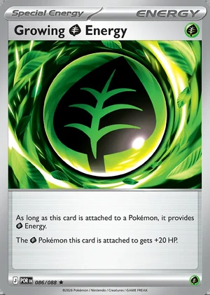 Growing  Energy 086/088, Print with "Play! Pokémon" stamp, card art reference