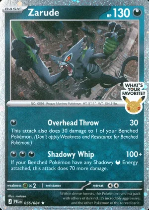 Zarude 056/084, Holofoil "What's Your Favorite?" stamp, card art reference