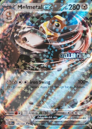Melmetal ex 105/142, Stamped "Stellar Crown" print, owner-provided image