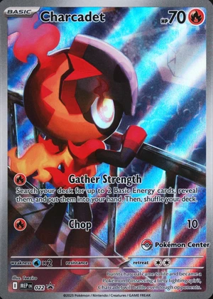 Charcadet #022, English Pokémon Center stamp, owner-provided image