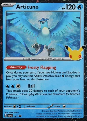 Articuno #097, English MEP Black Star Promos promo, reference image